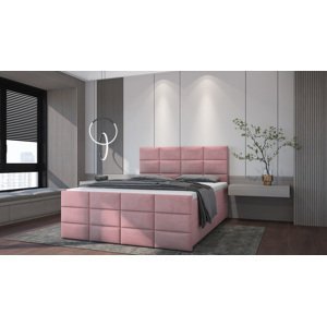 SFAB Kontinentální čalouněná postel POSITANO (160x200 cm) Látka Velutto: Velutto 14 - Růžová