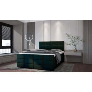 SFAB Kontinentální čalouněná postel POSITANO (160x200 cm) Látka Velutto: Velutto 27 - Láhvově zelená