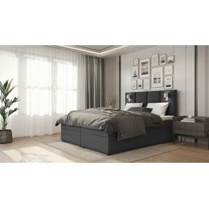 SFAB Kontinentální čalouněná postel PARMA (120x200 cm) Barva látky: Tmavá šedá (Inari 96)