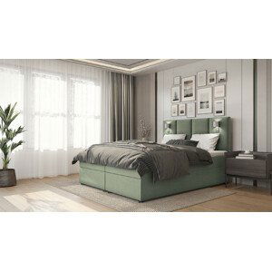 SFAB Kontinentální čalouněná postel PARMA (140x200 cm) Barva látky: Zelená (Inari 34)