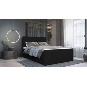 SFAB Kontinentální čalouněná postel MILANO (140x200 cm) Barva látky: Černá (Lincoln 100)