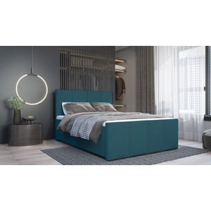 SFAB Kontinentální čalouněná postel MILANO (140x200 cm) Barva látky: Petrolejová (Lincoln 75)