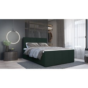 SFAB Kontinentální čalouněná postel MILANO (140x200 cm) Barva látky: Tmavá zelená (Lincoln 39)
