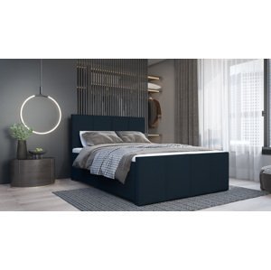 SFAB Kontinentální čalouněná postel MILANO (160x200 cm) Barva látky: Tmavá modrá (Lincoln 77)