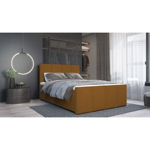 SFAB Kontinentální čalouněná postel MILANO (180x200 cm) Barva látky: Hořčicová (Lincoln 48)