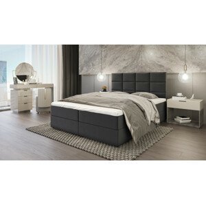 SFAB Kontinentální čalouněná postel MERCURY (90x200 cm) Barva látky: Černá (Riviera 100)