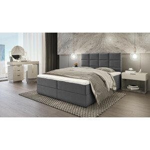 SFAB Kontinentální čalouněná postel MERCURY (90x200 cm) Barva látky: Světlá šedá (Riviera 91)