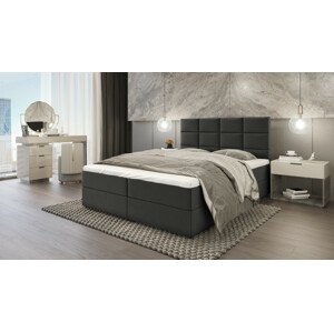SFAB Kontinentální čalouněná postel MERCURY (90x200 cm) Barva látky: Šedá (Riviera 97)