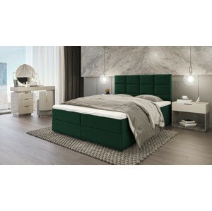 SFAB Kontinentální čalouněná postel MERCURY (90x200 cm) Barva látky: Láhvově zelená (Riviera 38)