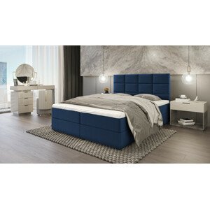 SFAB Kontinentální čalouněná postel MERCURY (120x200 cm) Barva látky: Modrá (Riviera 81)