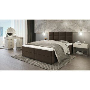 SFAB Kontinentální čalouněná postel MERCURY (160x200 cm) Barva látky: Hnědá (Riviera 26)