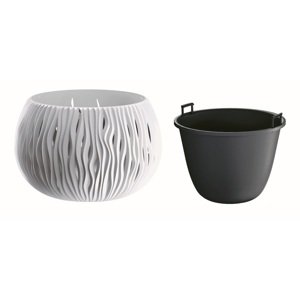 PRO Květináč s vkladem SANDY BOWL bílý 14,4 cm