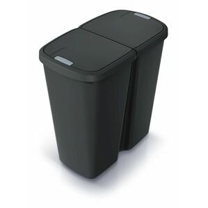 PRO Odpadkový koš COMPACTA Q DUO recyklovaný černý s černým víkem, objem 45l