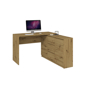 TPS Rohový psací stůl PLUS s komodou 120 cm 2D3S - Dub artisan