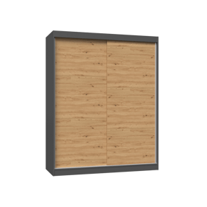 TPS Šatní skříň IGA 160 cm - Antracit / Dub artisan