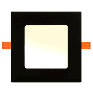 Černý vestavný LED panel 3W čtverec 85x85mm teplá bílá