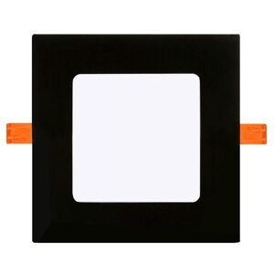 Černý vestavný LED panel 6W čtverec 120x120mm denní bílá