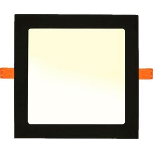 Černý vestavný LED panel 12W čtverec 170x170mm teplá bílá