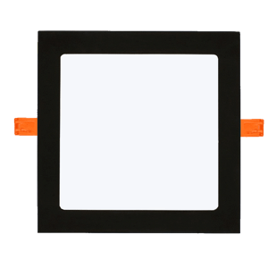 Černý vestavný LED panel 18W čtverec 225x225mm denní bílá