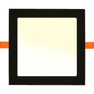 Černý vestavný LED panel 18W čtverec 225x225mm teplá bílá