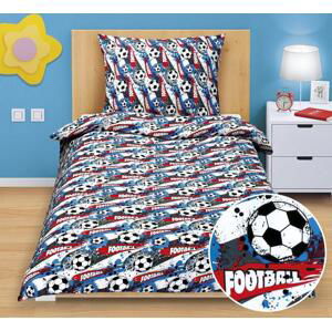 veratex Povlečení bavlněné Junior fotbal - dětský motiv 140x200, 70x90 cm