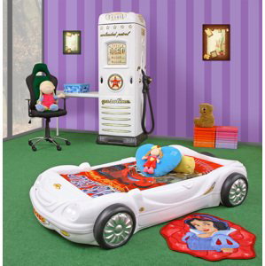 Dětská auto postel BOBO bílá