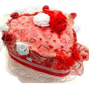 VER Textilní dort Valentýnské Srdce jednopatrový