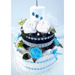 VER Textilní dort dvoupatrový modro/bílý