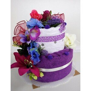 VER Textilní dort dvoupatrový fialovo-bílý
