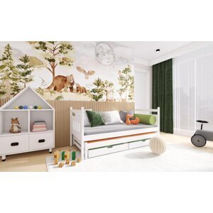 Dětská postel s přistýlkou DANNY 80x200, bílá