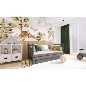 Dětská postel s přistýlkou DANNY 90x190, grafit