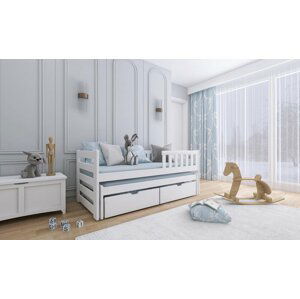 Dětská postel s přistýlkou BEATA 90x190, bílá