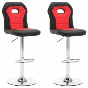 Barové židle 2 ks umělá kůže Dekorhome Červená,Barové židle 2 ks umělá kůže Dekorhome Červená
