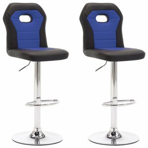 Barové židle 2 ks umělá kůže Dekorhome Modrá,Barové židle 2 ks umělá kůže Dekorhome Modrá