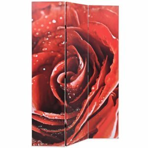 Paravan červená růže Dekorhome 120x170 cm (3-dílný),Paravan červená růže Dekorhome 120x170 cm (3-dílný)