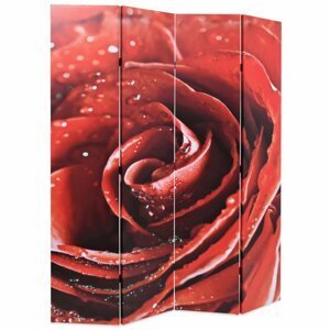 Paravan červená růže Dekorhome 160x170 cm (4-dílný),Paravan červená růže Dekorhome 160x170 cm (4-dílný)