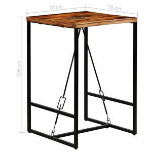 Barový stůl recyklované dřevo Dekorhome 70x70x106 cm,Barový stůl recyklované dřevo Dekorhome 70x70x106 cm