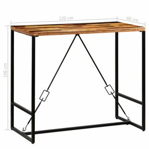 Barový stůl recyklované dřevo Dekorhome 120x60x106 cm,Barový stůl recyklované dřevo Dekorhome 120x60x106 cm