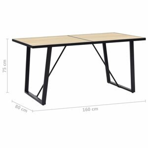 Jídelní stůl dub / černá Dekorhome 160x80x75 cm,Jídelní stůl dub / černá Dekorhome 160x80x75 cm