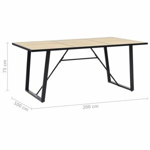 Jídelní stůl dub / černá Dekorhome 200x100x75 cm,Jídelní stůl dub / černá Dekorhome 200x100x75 cm