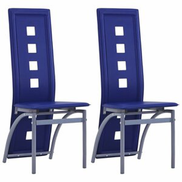 Jídelní židle 2 ks umělá kůže Dekorhome Modrá,Jídelní židle 2 ks umělá kůže Dekorhome Modrá