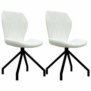 Jídelní židle 2 ks umělá kůže Dekorhome Bílá,Jídelní židle 2 ks umělá kůže Dekorhome Bílá