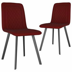 Jídelní židle 2 ks samet / kov Dekorhome Červená,Jídelní židle 2 ks samet / kov Dekorhome Červená