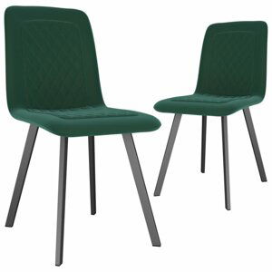 Jídelní židle 2 ks samet / kov Dekorhome Zelená,Jídelní židle 2 ks samet / kov Dekorhome Zelená