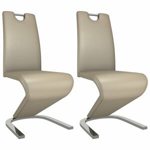 Jídelní židle 2 ks umělá kůže / chrom Dekorhome Cappuccino,Jídelní židle 2 ks umělá kůže / chrom Dekorhome Cappuccino