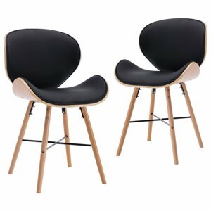 Jídelní židle 2 ks ohýbané dřevo Dekorhome Černá,Jídelní židle 2 ks ohýbané dřevo Dekorhome Černá