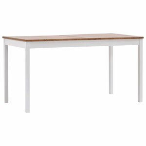 Jídelní stůl masivní dřevo Dekorhome Bílá / hnědá,Jídelní stůl masivní dřevo Dekorhome Bílá / hnědá