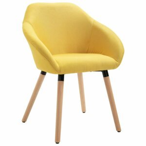 Jídelní židle látka / dřevo Dekorhome Žlutá,Jídelní židle látka / dřevo Dekorhome Žlutá