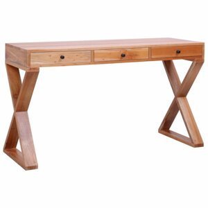 Psací stůl masivní mahagonové dřevo Dekorhome Přírodní,Psací stůl masivní mahagonové dřevo Dekorhome Přírodní