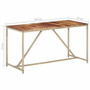 Jídelní stůl masivní dřevo / ocel Dekorhome 140x70x76 cm,Jídelní stůl masivní dřevo / ocel Dekorhome 140x70x76 cm